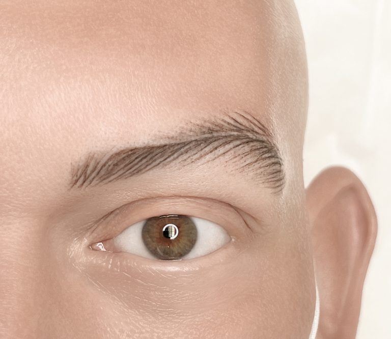 sopracciglio maschile alopecia 768x666 - CORSO SOPRACCIGLIA REALISTICHE E ALOPECIA